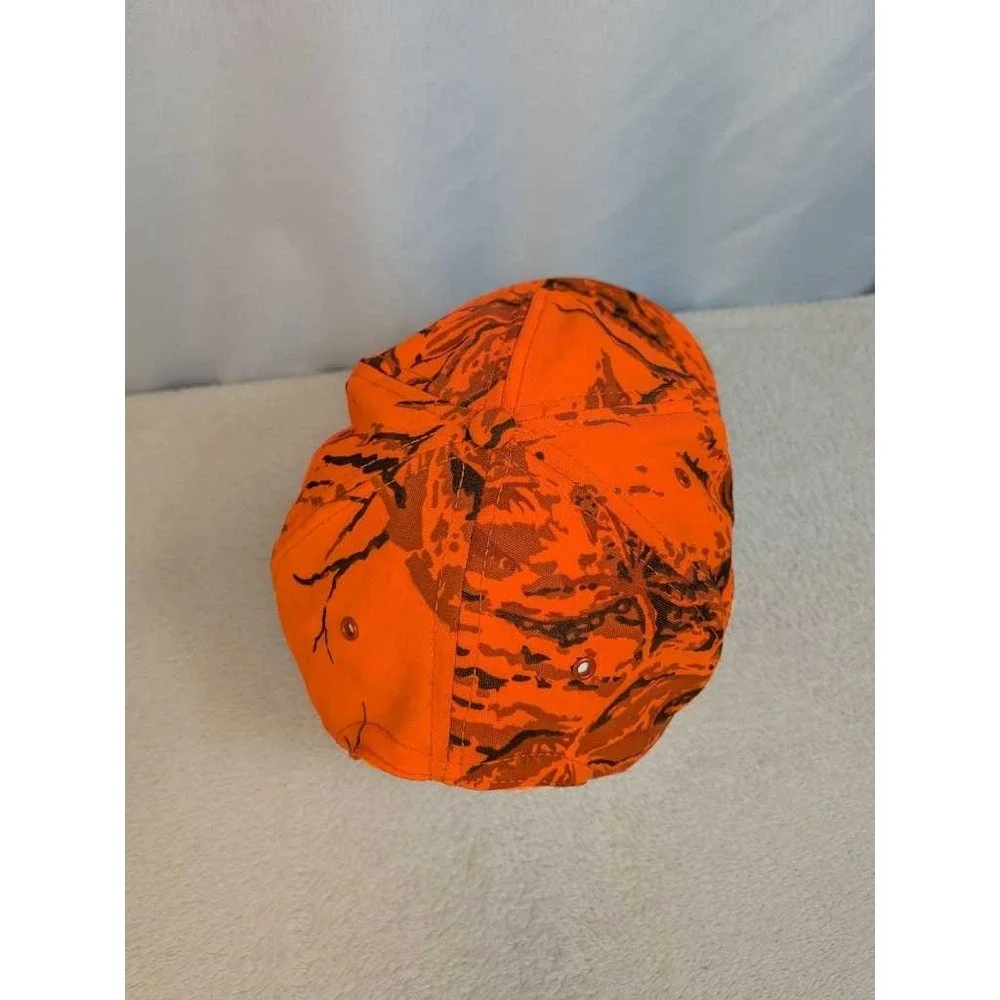 Orange Camo Hunting Baseball Cap One Size Fits All Made in USA‎